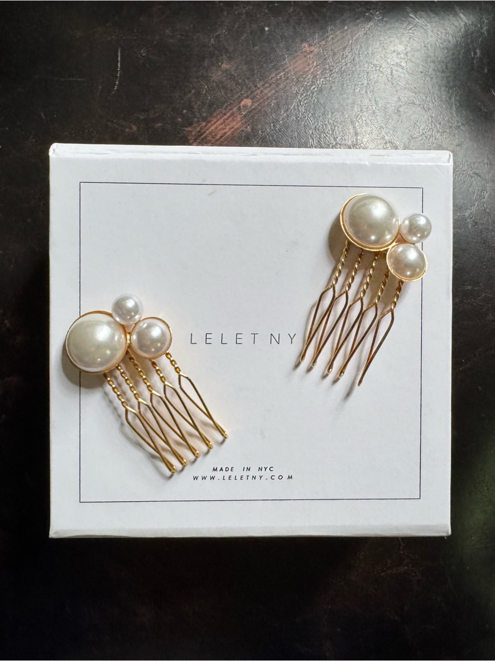 Pearl Cluster Hair Comb - Gold & White